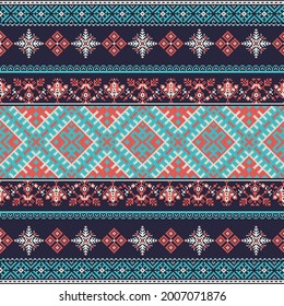 Decorative repeating pattern inspired by traditional Russian embroidery