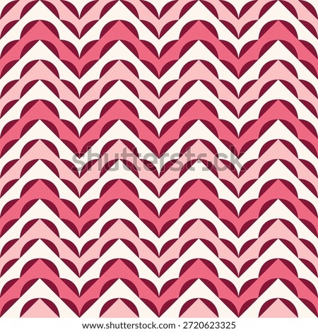 Decorative Repetitive Geometric Pattern with Triangle and Semicircle Shape Illustration