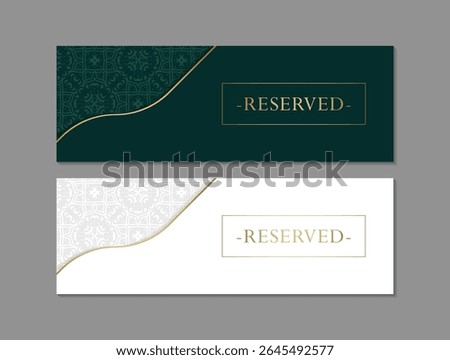 Decorative Reserved Card with Ornamental Pattern Design
