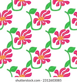 Decorative retro abstract flower seamless pattern. Vintage stylized flowers background. For fabric design, textile print, wrapping paper, cover. Vector illustration