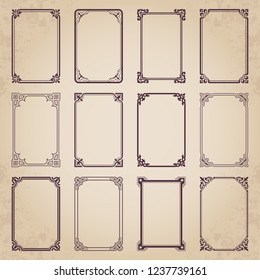 Decorative retro calligraphic frames