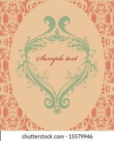 decorative retro floral frame illustration
