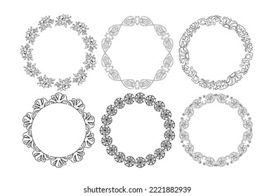 Decorative Retro Frame Set Free Vector Image