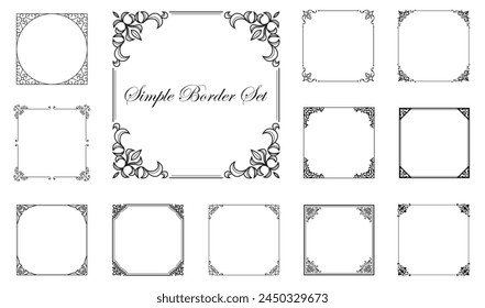 Decorative retro frames and border. Vintage square ornaments. antique deco. Isolated icons vector set