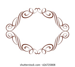 Decorative retro frames .Vector illustration. Brown on white.