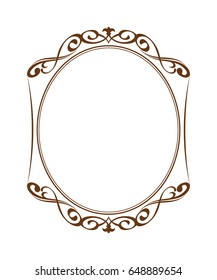 Decorative retro frames .Vector illustration. Brown on white.