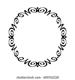 Decorative retro frames .Vector illustration. Black on white.