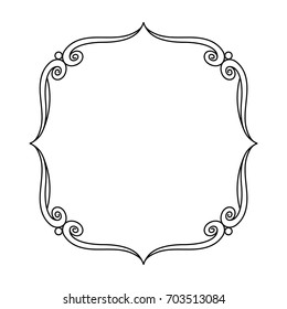 Decorative retro frames .Vector illustration. Brown on white.