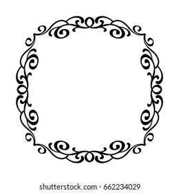 Decorative retro frames .Vector illustration.Black on white.