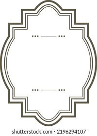 Decorative retro label template. Blank line frame