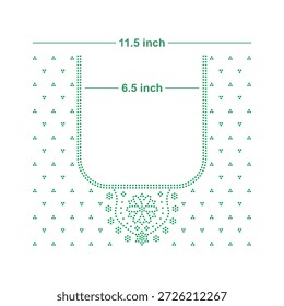 Decorative Rhinestone Simple Neck Design For Ladies' Suit, blouse, and kurti, Hot Fix Transfer {The size of the hole is set at 26 pixels (2.2 mm ) on the 4500x4500 pixel box}