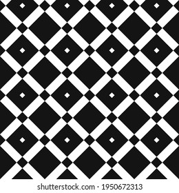 Decorative rhombuses pattern. Vector monochrome diagonal shapes.