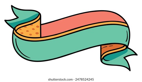 Decorative ribbon banner isolated icon. Vector illustration