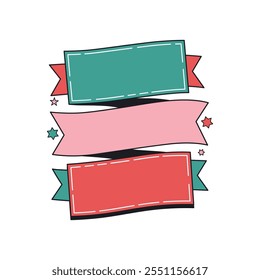 Decorative Ribbon Banners for Design.