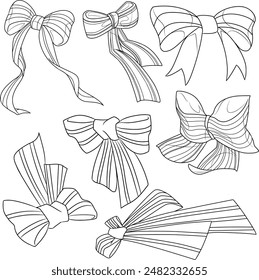 Decorative Ribbon bow hand-drawn vector