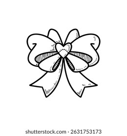A decorative ribbon designed for simple crafts and gift wrapping on a plain background.