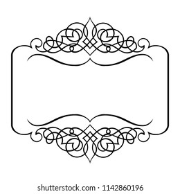 Decorative ribbon frame, artistic border