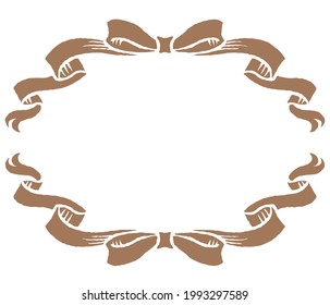 Decorative ribbon frame in vintage style. Vector illustration.