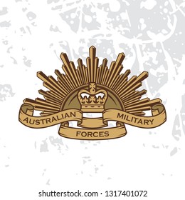 Ydmyghed Bunke af partner Decorative Rising Sun Badge Australian Army Stock Vector (Royalty Free)  1317401072