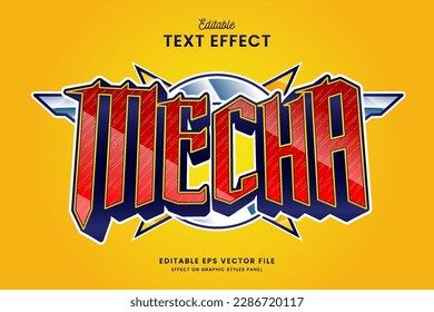 decorative robot mecha editable text effect vector