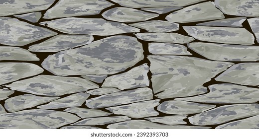 Decorative rock. Stone texture for seamless background. Stone seamless background. Vector illustration