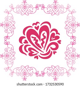 Decorative romantic background of hearts. Vector illustration