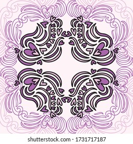 El entorno romántico y decorativo. Ilustración del vector