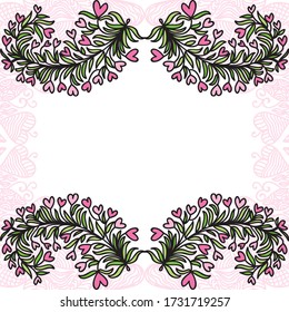 Decorative romantic background. Vector illustration