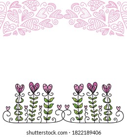 Decorative romantic background. Vector illustration