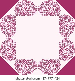 Decorative romantic card. Vector illustration