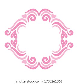 Marco romántico decorativo de corazones. Ilustración del vector