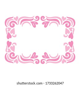 Decorative romantic frame of hearts. Vector illustration