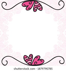 Decorative romantic frame. Vector illustration