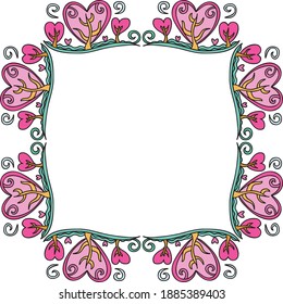 Decorative romantic frame. Vector illustration