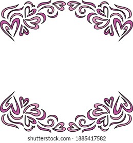 Decorative romantic frame. Vector illustration