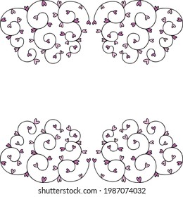 Decorative romantic frame. Vector illustration