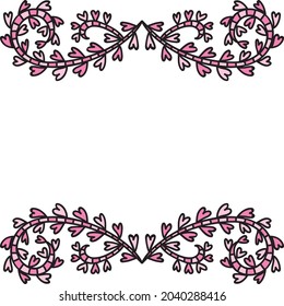 Decorative romantic frame. Vector illustration