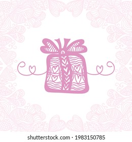 Decorative romantic gift. Vector illustration