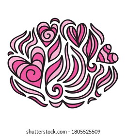Decorative romantic pattern. Vector illustration