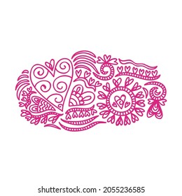 Decorative romantic pattern. Vector illustration