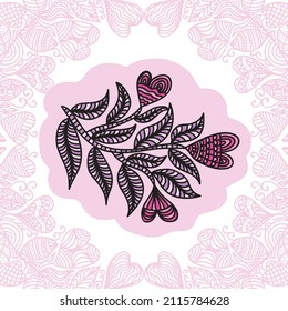 Decorative romantic pattern. Vector illustration