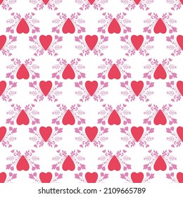 Decorative romantic style print. Seamless Valentine's day pattern. Love, wedding, marriage. Vector design for scrapbook, wrapping paper, wallpaper, fabric, covers, manufacturing, stationery.