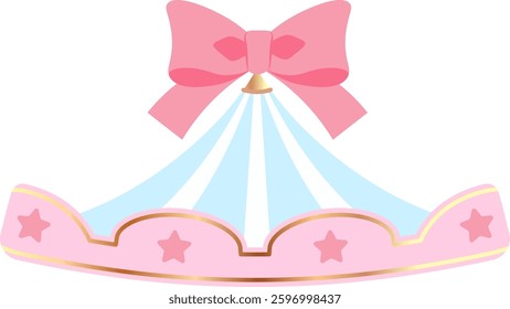 Decorative Roof Attraction Park Vector Illustration