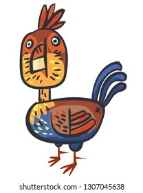 Decorative rooster. Vector image