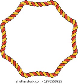 Decorative rope border frames. For sale, package and vintage label. Outline flat vector illustration. Sale tag, discount. Price label. Frame and border for text and photo.