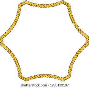 Decorative rope border frames. For sale, package and vintage label. Outline flat vector illustration. Sale tag, discount. Price label. Frame and border for text and photo.