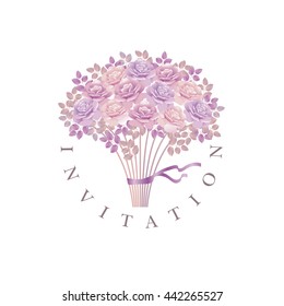 decorative rose bouquet template. vector illustration