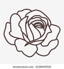 Bolinho de rosa decorativo Esboço desenhado à mão. Design de elemento de tatuagem. Modelo de ícone. Ilustração vetorial.