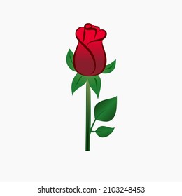 Decorative rose flower icon.  Vector rose isolated on a white background, editable