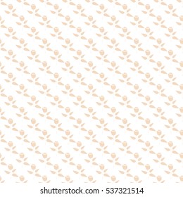 Decorative roses. Seamless pattern. Beige on a white background. Suitable for packing, Wallpaper, printing, cosmetics, Soaps. Vector